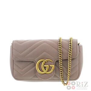 GUCCI GG Marmont Super Bag Shoulder Messenger Beige